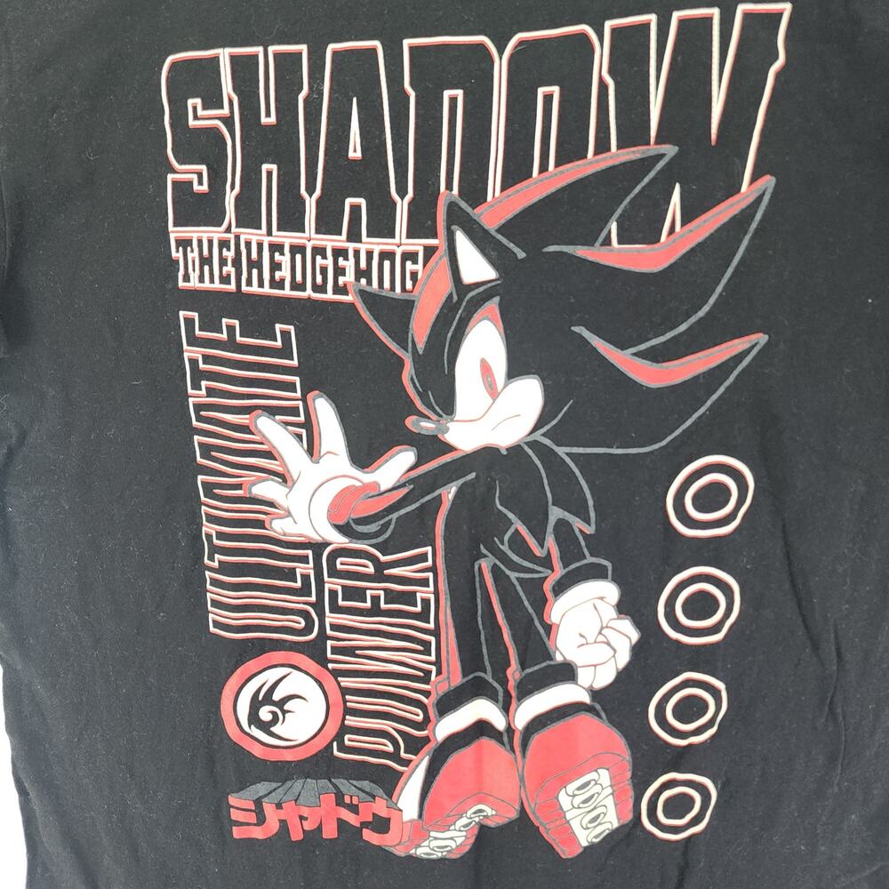 Sonic Shadow The Hedgehog Ultimate Power SEGA Graphic Tee Black Size L - Picture 2 of 4